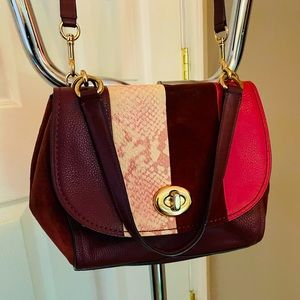 Leather and Suede Coach Patch Work Crossbody Beautiful Condition